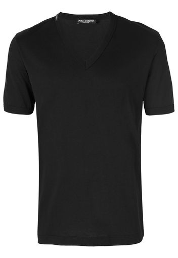 Dolce & Gabbana T-Shirt mit V-Ausschnitt - Schwarz