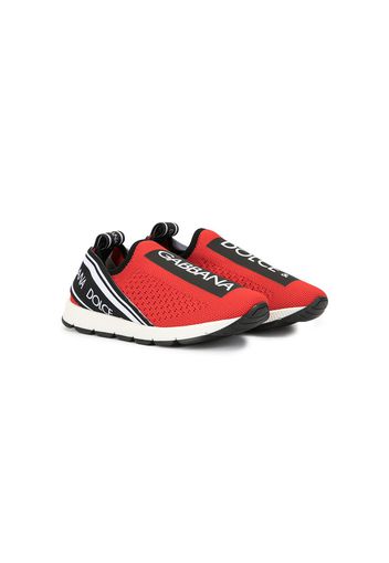 Dolce & Gabbana Kids Slip-On-Sneakers mit Logo - Rot