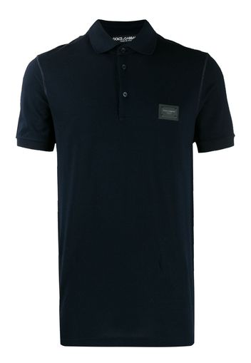 Dolce & Gabbana Poloshirt mit Logo-Patch - Blau