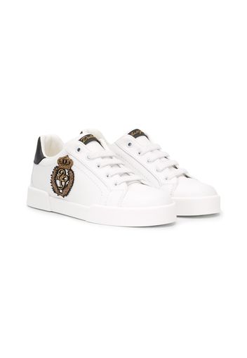 Dolce & Gabbana Kids Sneakers mit Patch - Weiß