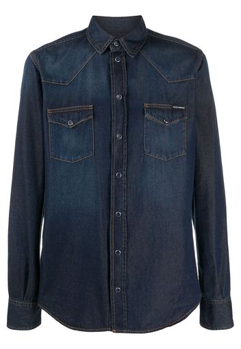 Dolce & Gabbana Ausgeblichenes Jeanshemd - Blau