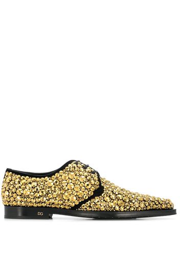 Dolce & Gabbana Derby-Schuhe mit Kristallen - Gold