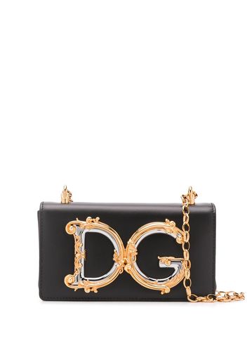 Dolce & Gabbana Umhängetasche mit Logo-Schild - Schwarz