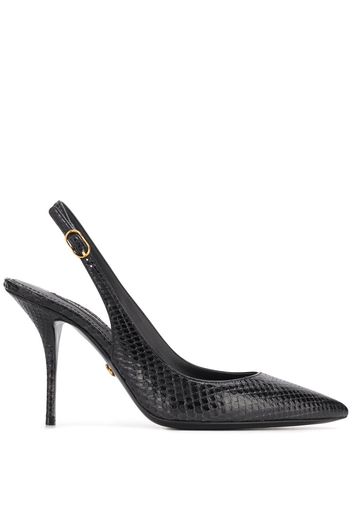 Dolce & Gabbana Slingback-Pumps mit Schlangen-Effekt - Schwarz