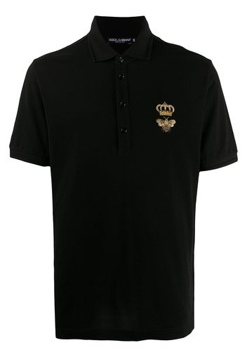 Dolce & Gabbana Poloshirt mit Logo-Stickerei - Schwarz