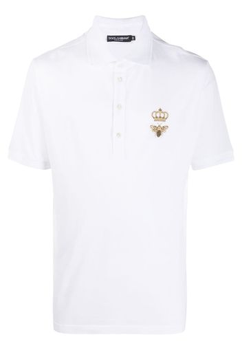 Dolce & Gabbana Poloshirt mit aufgesticktem Logo - Weiß