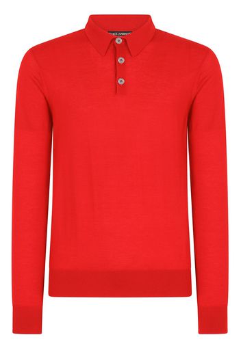 Dolce & Gabbana Poloshirt mit langen Ärmeln - Rot