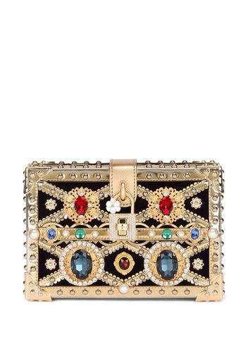 Dolce & Gabbana Dolce Box Clutch mit Schmucksteinen - Gold