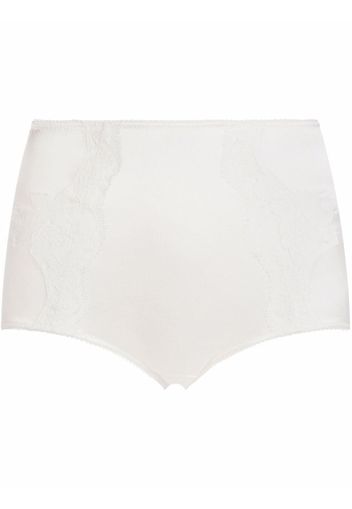 Dolce & Gabbana lace-panel high-waisted briefs - Weiß