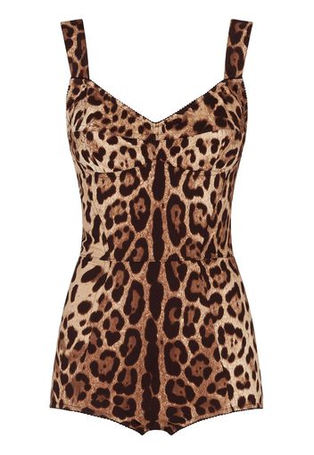 Dolce & Gabbana Body mit Leoparden-Print - Braun