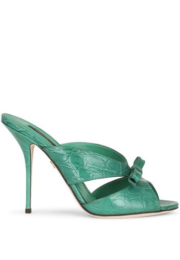 Dolce & Gabbana Pantoletten mit Schleife - 8D528 EMERALD/GREEN