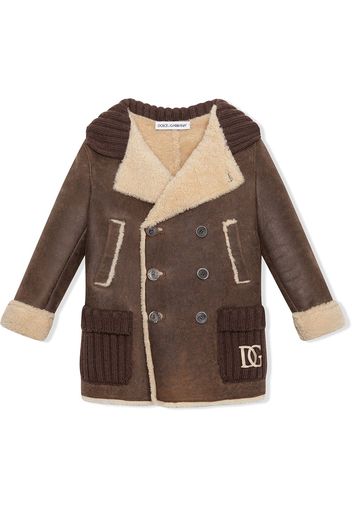 Dolce & Gabbana Kids Cabanjacke aus Lammleder - Braun