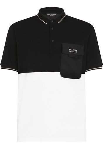 Dolce & Gabbana Poloshirt mit Logo-Patch - Schwarz