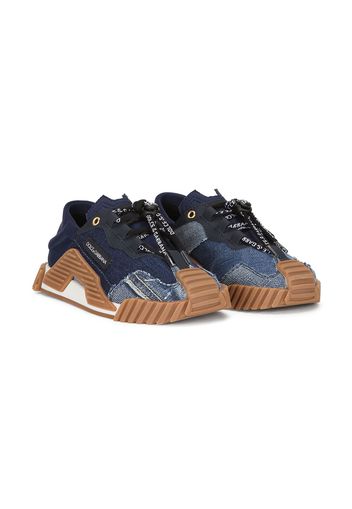 Dolce & Gabbana Kids Sneakers mit Jeans-Einsätzen - Blau