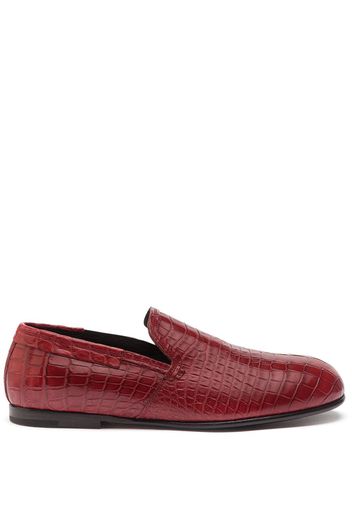 Dolce & Gabbana Loafer aus Krokoleder - Rot