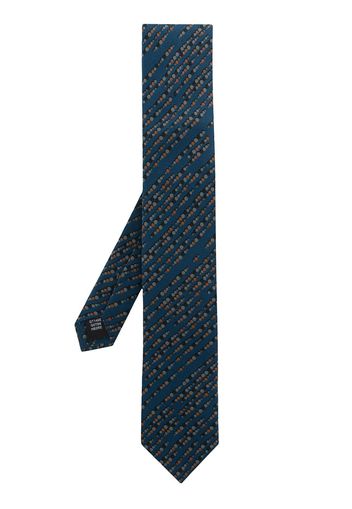 Dolce & Gabbana Seidenkrawatte mit diagonalem Perlen-Print - Blau