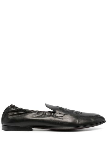 Dolce & Gabbana Loafer mit Logo-Stickerei - Schwarz