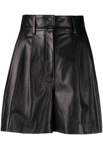 Dolce & Gabbana Ledershorts mit hohem Bund - Schwarz