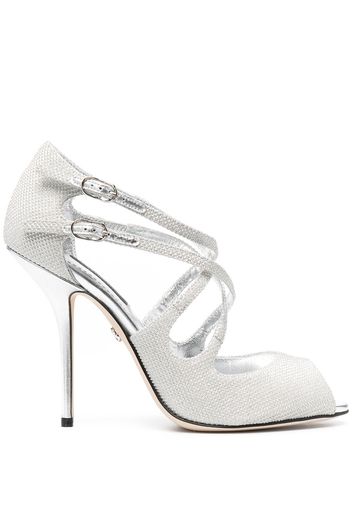 Dolce & Gabbana Sandalen mit überkreuzten Riemen - Silber