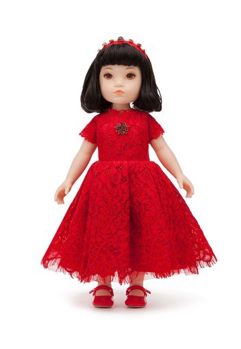 Dolce & Gabbana Kids Puppe mit Spitzenkleid - Rot