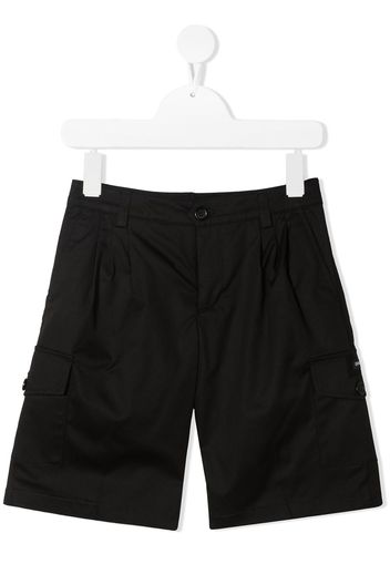 Dolce & Gabbana Kids Cargo-Shorts mit Logo-Patch - Schwarz