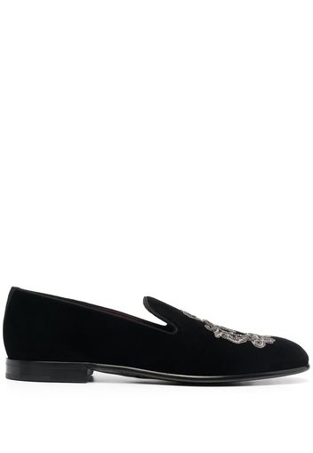 Dolce & Gabbana Bestickte Leonardo Slipper - Schwarz