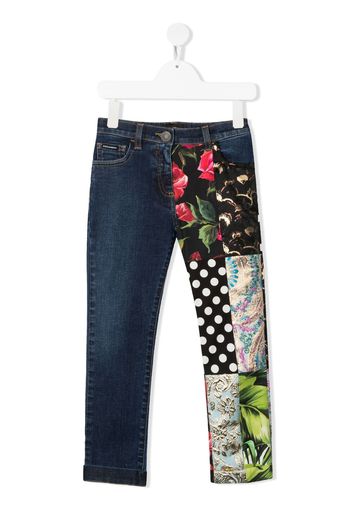 Dolce & Gabbana Kids Jeans mit Kontrasteinsätzen - Blau