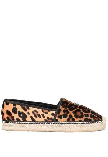 Dolce & Gabbana Espadrilles mit Leoparden-Print - Braun