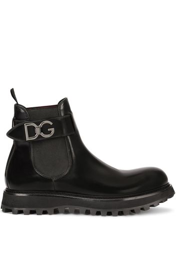 Dolce & Gabbana Chelsea-Boots mit Riemen - Schwarz