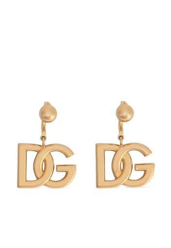 Dolce & Gabbana Hängeohrringe mit Logo - Gold