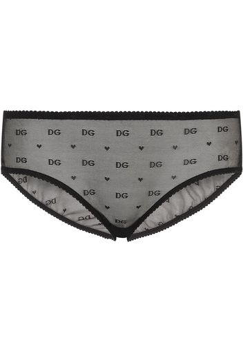 Dolce & Gabbana Slip mit Monogrammmuster - Schwarz