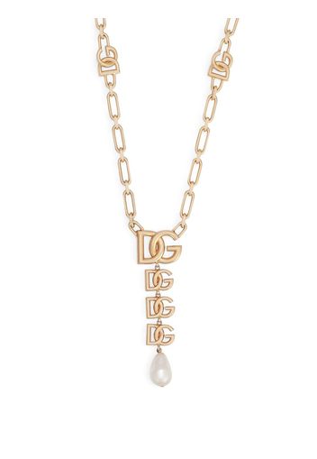 Dolce & Gabbana Halskette mit Logo-Schild - Gold