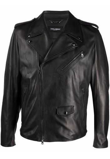 Dolce & Gabbana Bikerjacke mit Taschen - Schwarz