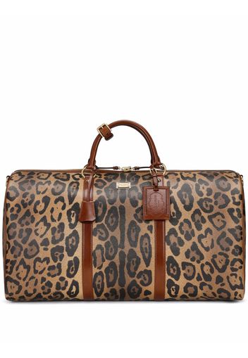 Dolce & Gabbana Satteltasche mit Leoparden-Print - Braun