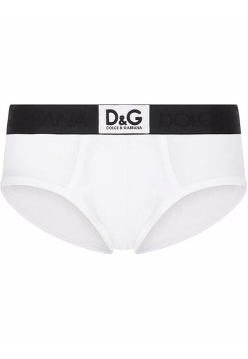 Dolce & Gabbana Slip mit Logo-Bund - Weiß