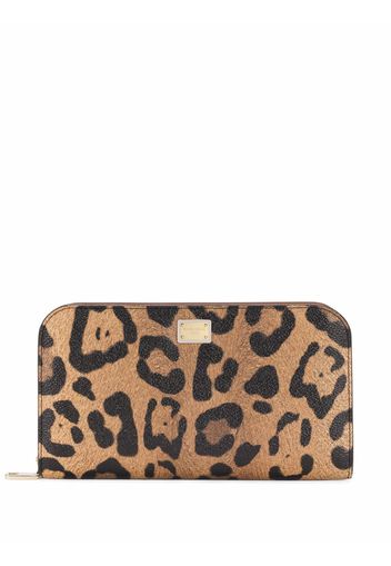 Dolce & Gabbana Portemonnaie mit Leoparden-Print - Braun