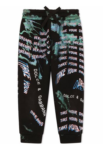 Dolce & Gabbana Kids Jogginghose mit grafischem Print - Schwarz