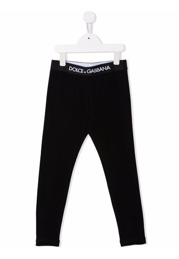 Dolce & Gabbana Kids Leggings mit Logo-Bund - Schwarz