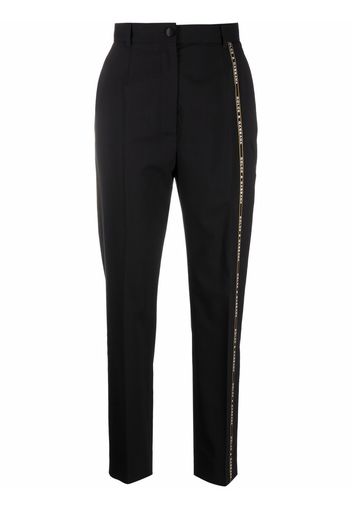 Dolce & Gabbana Tapered-Hose mit Logo-Streifen - Schwarz