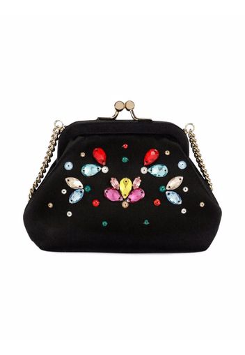 Dolce & Gabbana Kids gemstone-embellished silk shoulder bag - Schwarz