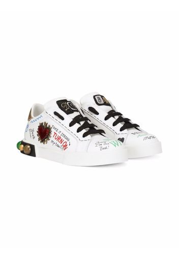 Dolce & Gabbana Kids Portofino DG King Sneakers - Weiß