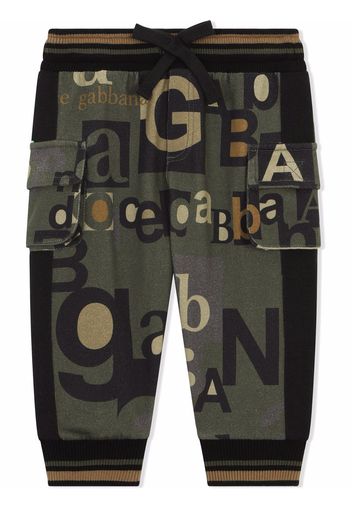 Dolce & Gabbana Kids Jogginghose mit Logo-Print - Grün