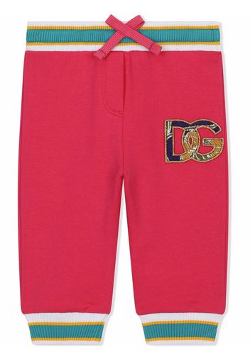 Dolce & Gabbana Kids logo-patch track trousers - Rosa