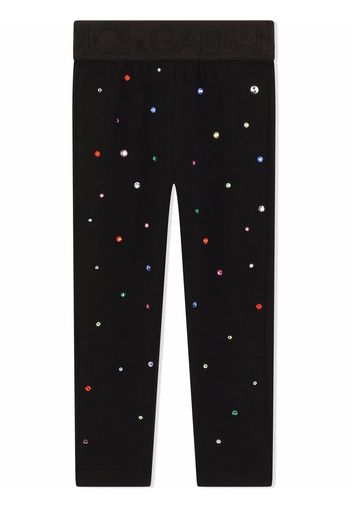 Dolce & Gabbana Kids Leggings mit Verzierung - Schwarz