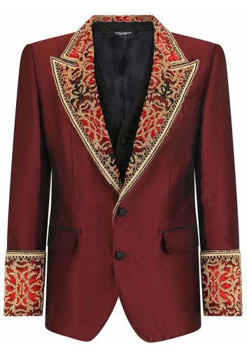 Dolce & Gabbana floral-jacquard three-piece suit - Rot