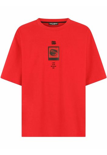 Dolce & Gabbana graphic-text print T-shirt - Rot