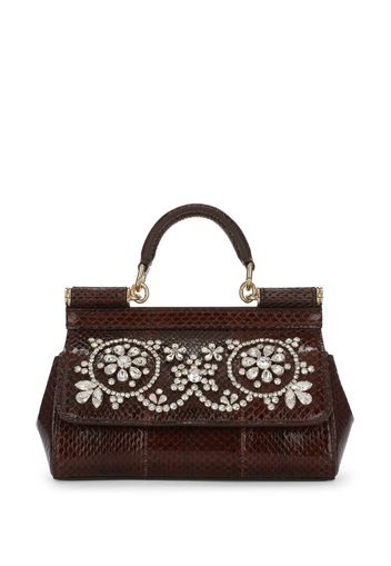 Dolce & Gabbana small Sicily calfskin tote - Braun