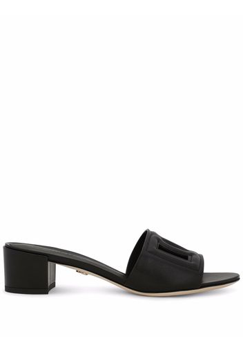 Dolce & Gabbana DG cut-out leather sandals - Schwarz