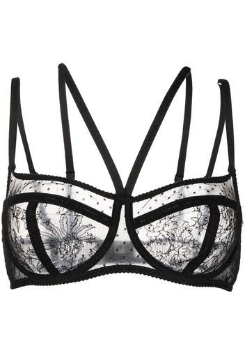 Dolce & Gabbana floral-lace balcony bra - Schwarz