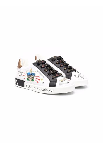 Dolce & Gabbana Kids Like a Superhero low-top sneakers - Weiß